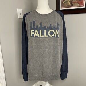 Jimmy Fallon New York Crew Neck Sweat Shirt XL Gray Blue